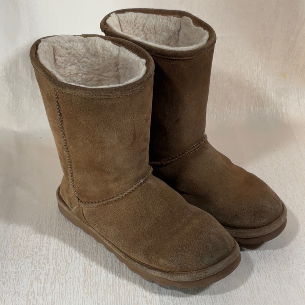 Bear Paw Brown Suede Shearling Boots Size 7